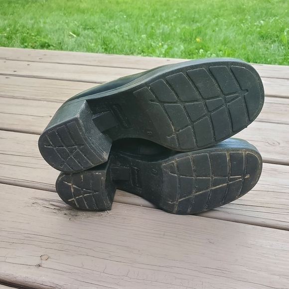 Vintage 90s y2k Bratz Black Vegan Leather Platform Oxford Chunky Heel Loafers 8 - Picture 5 of 9